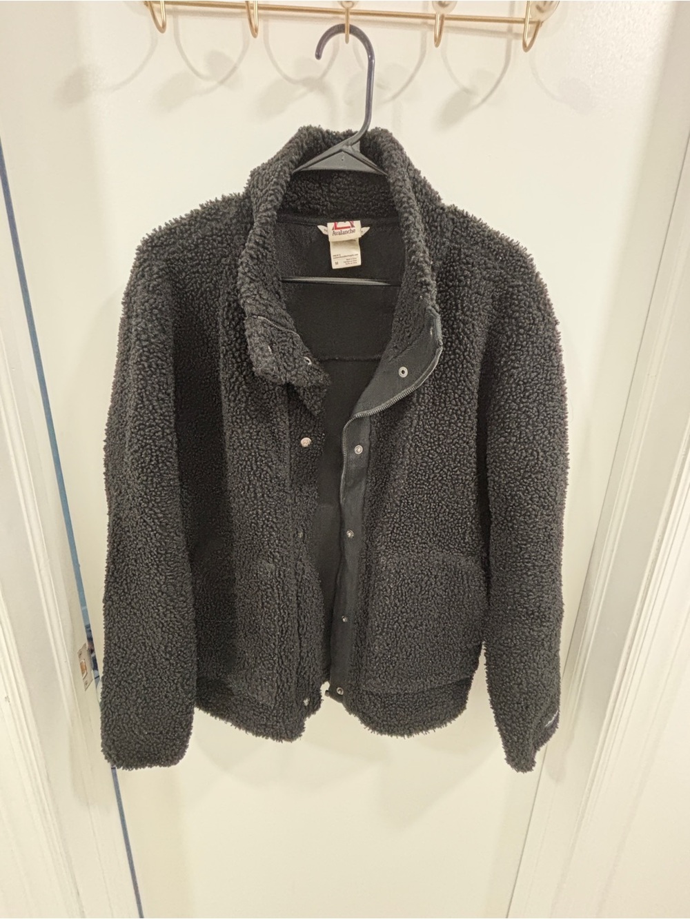 Avalanche Black Plush Sherpa Snap Jacket